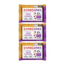 Kit 3 fondant de leite com nozes zero sem gluten 20g comoamo Kit 3 fondant de leite com nozes zero sem gluten 20g comoamo