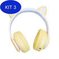 Kit 3 Fones De Ouvido Ket Bluetooth Head Set 5.0 Cancela