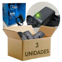Kit 3 Fonte 12v 2a Bivolt Estabilizada Led Alimentação Cftv Plug
