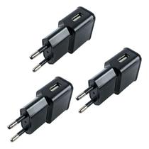 Kit 3 Fontes 10W Carregador Caixinhas De Som Bivolt Preto