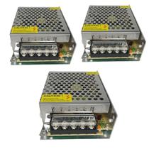 Kit 3 Fontes Chaveadas De Alimentação Bivolt 12v 5a Som Automotivo 60w 100v 220v Com Fita Led Cameras De Segurança Cftv Kit 3 Fontes Chaveadas De Alimentação Bivolt 12v 5a Som Automotivo 60w 100v 220v Com Fita Led Cameras De Segurança Cftv