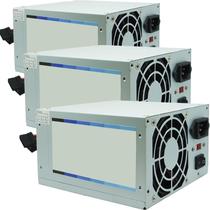 Kit 3 Fontes Pc Atx 200W Reais Real Silenciosa com Cabo de Força Nova Knup KP-517 Cinza Bivolt