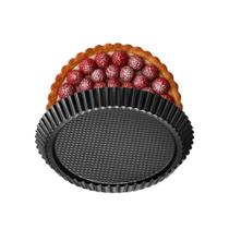 Kit 3 Forma Brioche Antiaderente Teflon 24cm Assadeira Pequena Funda Quiches e Pizzas Aço Pizza Bolo