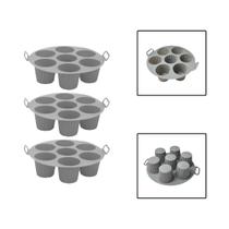 Kit 3 Forma Cesto Silicone Air Fryer Cupcake Muffin Cinza Kit 3 Forma Cesto Silicone Air Fryer Cupcake Muffin Cinza