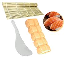 Kit 3 - Forma Comida Japonesa Sashimi Nigiri Niguiri+ Esteira de Bambu+ Colher de Arroz