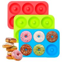 Kit 3 Forma De Donuts Rosquinhas Doces Silicone Antiaderente