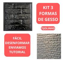 Kit 3 Forma De Gesso Tijolinho 28x28cm Formas p/ Gesso Decoração 3D Envios em até 24h Uteis