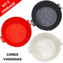 KIT 3 Forma De Silicone Para Air Fryer Forno Microondas Fritadeira Assadeira Reutilizável Antiaderente Flexível - Ke Home