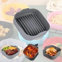 KIT 3 Forma De Silicone Para Air Fryer Forno Microondas Fritadeira Assadeira Reutilizável Antiaderente Flexível