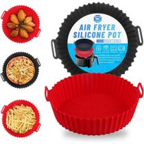 KIT 3 Forma De Silicone Para Air Fryer Forno Microondas Fritadeira Assadeira Reutilizável Antiaderente Flexível