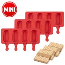 kit 3 Forma em Silicone para Mini Picolé Magnum 4 cavidades Antiaderente kit 3 Forma em Silicone para Mini Picolé Magnum 4 cavidades Antiaderente