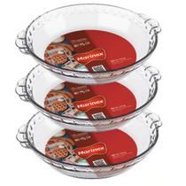 Kit 3 Forma Filetada 600ML Marinex Vidro Redonda Assadeira Kit 3 Forma Filetada 600ML Marinex Vidro Redonda Assadeira