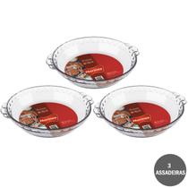 Kit 3 Forma Filetada 600ml Vidro Temperado Marinex Pequena