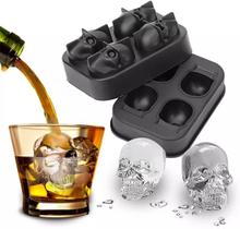 Kit 3 Forma Gelo Silicone Caveira Festa Drinks Bebida Whisky - Maf Shop