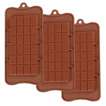 Kit 3 Forma Molde De Silicone Barra De Chocolate 15x8 Cm Kit 3 Forma Molde De Silicone Barra De Chocolate 15x8 Cm