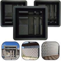 Kit 3 Forma p Bloquete Parede Aberta Moderno Cobogó Elemento Vazado Trançado 30x30x9 Janela Iluminação Natural Concreto