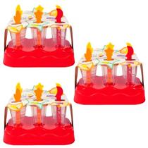 Kit 3 Forma Para Picolé Sorveteira Espacial Plasutil Sem Bpa