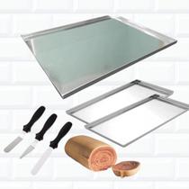 Kit 3 Forma Rocambole 40 Cm + 30 Cm + Espátulas Bolo De Rolo