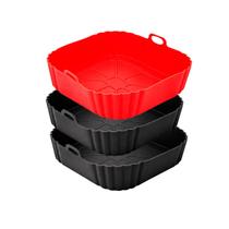 Kit 3 Forma Silicone Quadrada Air fryer Cozinha Multiuso Mesa Fritadeira Elétrica Legumes Recipiente Kit 3 Forma Silicone Quadrada Air fryer Cozinha Multiuso Mesa Fritadeira Elétrica Legumes Recipiente