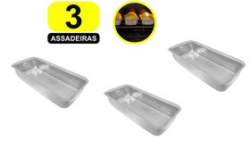 Kit 3 Formas Assadeira Pão Caseiro 24 cm