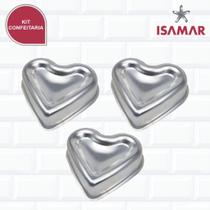 Kit 3 Formas Ballerine Coracao Bolo Torta (18x20x4,5cm - P)