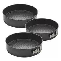 Kit 3 Formas Bolos Tortas Fundo Removível Redondo 24 26 e 28 - NM Kit 3 Formas Bolos Tortas Fundo Removível Redondo 24 26 e 28 - NM