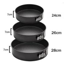 Kit 3 Formas com Fundo Removível Antiaderente com Fundo Removível para torta Bolo