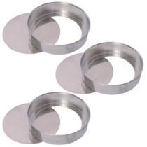 Kit 3 Formas Com Fundo Removivel Faldo 25 cm Redonda Em Alumínio