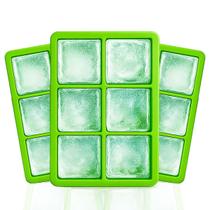 Kit 3 Formas De Gelo Silicone Yab Verde Cubo Grande Para Whisky Drinks Bar Cozinha