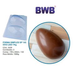 Kit 3 Formas de ovo de pascoa liso 1Kg simples bwb 3630 semi profisssional SP 145