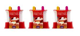 Kit 3 Formas De Picolé Com Recheio Paleta Mexicana Plasutil