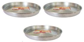 Kit 3 Formas De Pizza 26Cm Alumínio Borda Reforçada Docesar