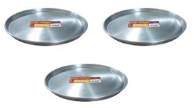 Kit 3 Formas de Pizza Alumínio 24Cm Borda Reforçada Belmar
