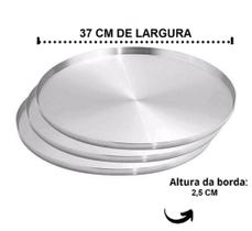 Kit 3 Formas de Pizza Grande Profissional com Bordas 37cm Aluminío - Lima Formas