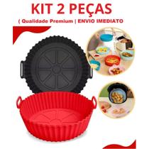 KIT 3 Formas De Silicone Para Air Fryer Cesta Forno Fritadeira Assadeira Reutilizável Antiaderente KIT 3 Formas De Silicone Para Air Fryer Cesta Forno Fritadeira Assadeira Reutilizável Antiaderente