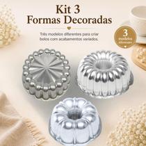 Kit 3 Formas Decoradas Caparroz Alumínio Suíça 22x6cm Bolos Pudins Tortas Fácil Desenforme Uso Profissional Assa Uniforme Kit 3 Formas Decoradas Caparroz Alumínio Suíça 22x6cm Bolos Pudins Tortas Fácil Desenforme Uso Profissional Assa Uniforme