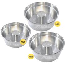 Kit 3 formas grandes de bolo pudim n24 n26 n28 alumínio Kit 3 formas grandes de bolo pudim n24 n26 n28 alumínio