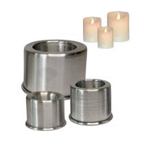 Kit 3 Formas Luminárias para Velas Alumínio 10x7, 7x6, 6x5cm