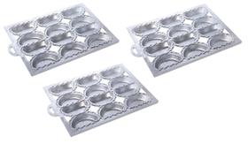 Kit 3 Formas master para pastel ravioli risolis tortei em alumínio 12 cavidades