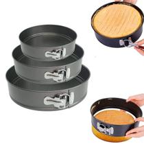 Kit 3 Formas Para Bolo Torta Com Fundo Removível Premium