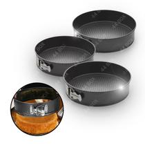Kit 3 Formas Para Bolo Torta Fundo Removível