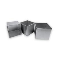 Kit 3 formas quadradas para bolo alta 10x10 alumínio