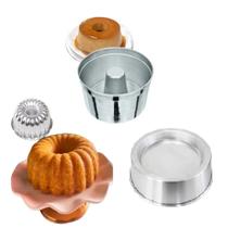 kit 3 Formas Redonda de Bolo Decorada, Torta Suíça, Redonda Ballerine e Forma de Pudim Kit Familia