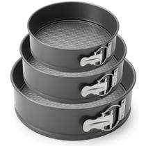 Kit 3 Formas Redondas Antiaderentes com Fundo Removível Bolos e Tortas 24 26 e 28 cm Kit 3 Formas Redondas Antiaderentes com Fundo Removível Bolos e Tortas 24 26 e 28 cm