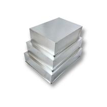 Kit 3 formas retangulares para bolo altas 40-36-30 alumínio