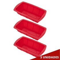 Kit 3 Formas Silicone 25,5cm X 13,5cm Retangular Sortida