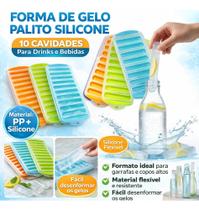 Kit 3 Formas Silicone + Plástico Pp Gelo Palito Garrafas