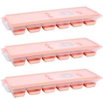 Kit 3 Forminhas Gelo Tampa Silicone Forma 12 Cubos Flexível - Uz