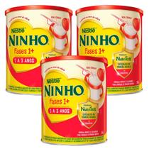 Kit 3 Fórmula Leite Ninho Fases 1+ 1 A 3 Anos 800g - Nestlé