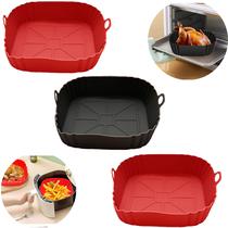 Kit 3 Forro Air Fryer De Silicone Reutilizável Antiaderente